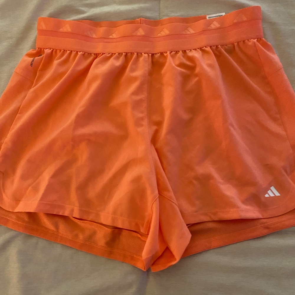 Adidas Women's Vibrant Orange Sports Shorts